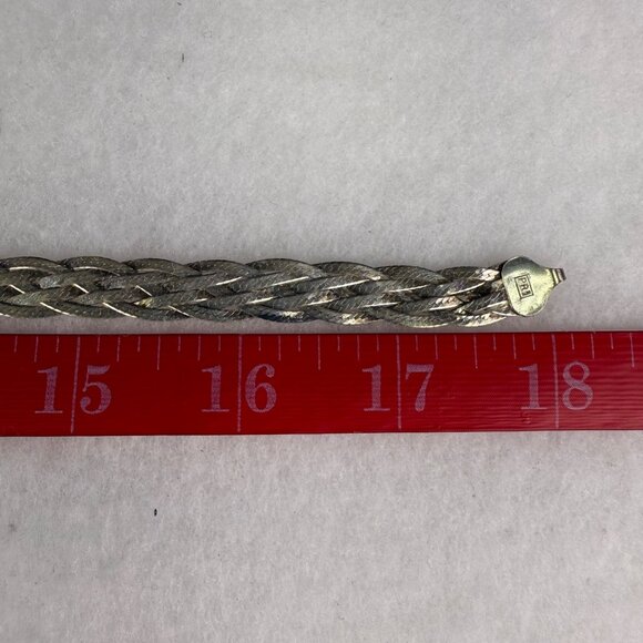 925 Sterling Silver Italian Braided Necklace PRL Stamp Women Jewelry 18" Lobster - Picture 7 of 7